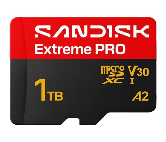 SanDisk micro SDXC Extreme PRO 1TB UHS-I U3 (250R/170W MB/s, UHS-I U3 V30) + adaptér