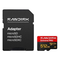 SanDisk micro SDXC Extreme PRO 512GB UHS-I U3 (250R/170W MB/s, UHS-I U3 V30) + adaptér