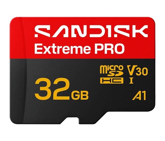 SanDisk micro SDHC Extreme PRO 32GB UHS-I U3 (100R/90W) + adaptér