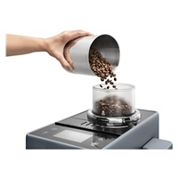 BAZAR - DeLonghi Rivelia EXAM440.55.G, automatický kávovar šedý, LatteCrema, Bean Switch, Bean Adapt, 16 nápojů - Poškoz