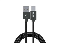 WG - Datový kabel Type-C s prodlouženým konektorem na USB-A, 1 metr, 3A, černá