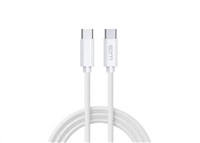 WG - Datový kabel Type-C (male) na Type-C (male), 1 metr, 3 A, cotton ECO, bílá