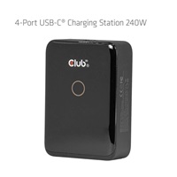 Club3D nabíječka 240W Charging Station GaN, 4xUSB-C, PPS + PD 3.1 Support + Led Display
