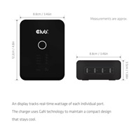 Club3D nabíječka 240W Charging Station GaN, 4xUSB-C, PPS + PD 3.1 Support + Led Display