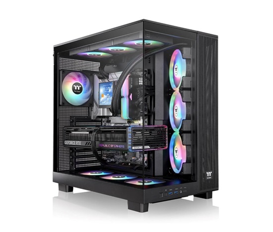 BAZAR THERMALTAKE Case View 380 XL TG ARGB, ATX, Průhledná bočnice, 4x 120mm ARGB Fan, černá POŠKOZENÝ OBAL
