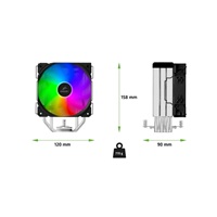 EVOLVEO QuietCool7, CPU chladič s digitálním displejem, 6x heatpipe, černý