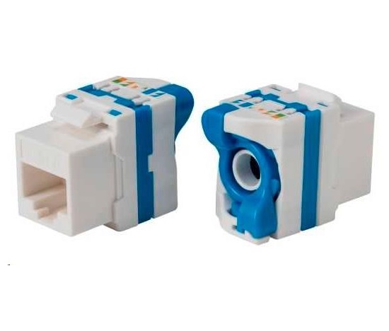 Keystone Cat6a, UTP, samozařezávací se zámkem, bílý