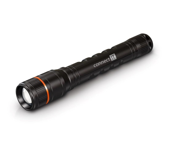 CONNECT IT GLEAM 300 LED ruční svítilna 2x AA, ČERNÁ