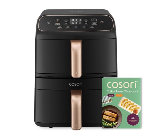 BAZAR - Cosori Turbo Tower Compact horkovzdušná fritéza 8,6 L černá - Poškozený obal (Komplet)