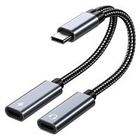 PremiumCord USB-C redukce 2-in-1 pro audio sluchátka a současné nabíjení 12,5cm