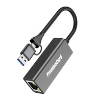 PremiumCord Adaptér USB-C a USB-A na Gigabit 10/100/1000Mbps 15cm
