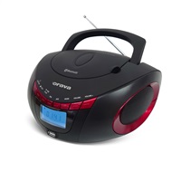 Orava RCD-813 R Přenosný CD/USB přehrávač s rádiem a Bluetooth, červeno-černý
