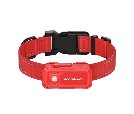 SATELLAI Collar Go L - GPS lokátor, komunikátor a monitor zdraví, červený