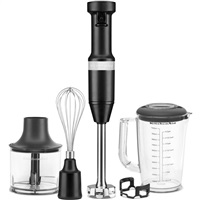 KitchenAid 5KHBV83EBM tyčový mixér matně černý, 1 l, 180 W, 4břitý nůž, sekací a šlehací nástavec