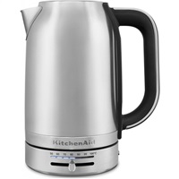 KitchenAid 5KEK1701ESX rychlovarná konvice stříbrná, 1,7 l, 2400 W, regulace teploty 50-100 °C, Keep Warm, nerezová