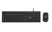 C-TECH Klávesnice KBM-108, drátový combo set s myší, multimediální, USB, CZ/SK