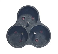 Konnoc DX-R3T rozbočka (3x kulatá zásuvka) černá