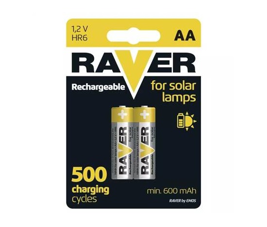 GP HR6/2BP Raver Rechargeable SOLAR 600mAh