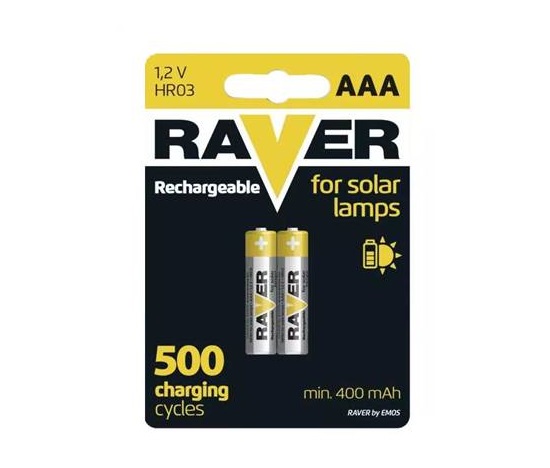 GP HR03/2BP Raver Rechargeable SOLAR 400mAh