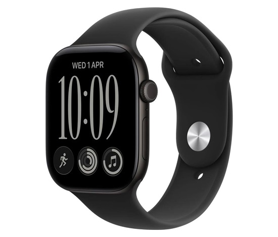 Apple Watch Series 12 GPS 42mm Black Aluminium Case with Black Sport Band - S/M