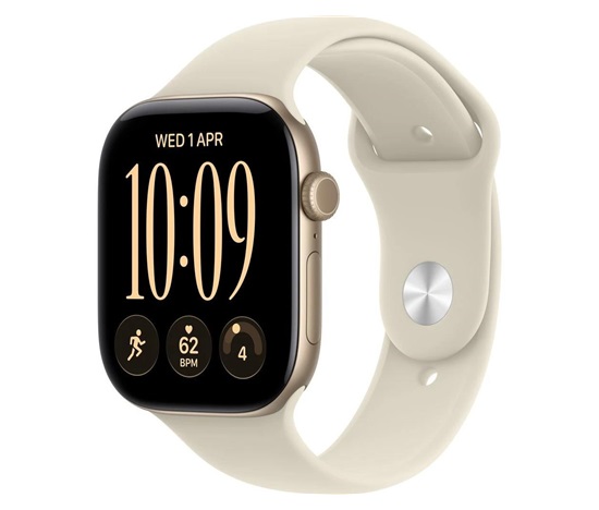 Apple Watch Series 12 GPS 42mm Light Gold Aluminium Case with Sand Sport Band - M/L