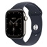 Apple Watch Series 12 GPS + Cellular 42mm Natural Titanium Case with Navy Blue Sport Band - S/M