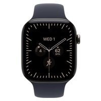Apple Watch Series 12 GPS + Cellular 42mm Natural Titanium Case with Navy Blue Sport Band - S/M