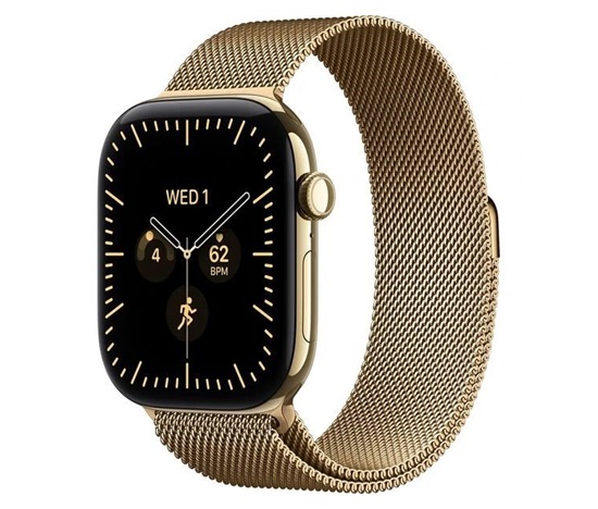 Apple Watch Series 12 GPS + Cellular 46mm Radiant Gold Titanium Case with Radiant Gold Milanese Loop - M/L