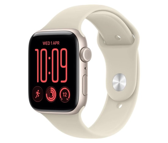 Apple Watch SE 3 GPS + Cellular 44mm Starlight Aluminium Case with Sand Sport Band - S/M