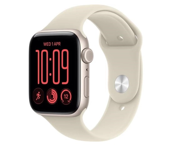 Apple Watch SE 3 GPS + Cellular 44mm Starlight Aluminium Case with Sand Sport Band - M/L