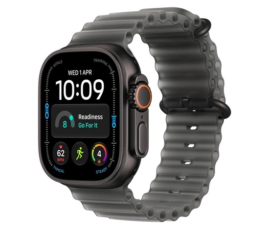 Apple Watch Ultra 4 GPS + Cellular 49mm Black Titanium Case with Translucent Black Ocean Band