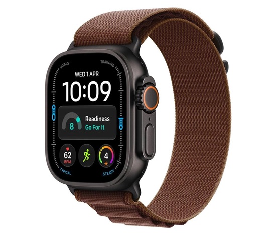 Apple Watch Ultra 4 GPS + Cellular 49mm Black Titanium Case with Burgundy Alpine Loop - M