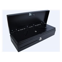 Pokladničná zásuvka Virtuos FT-460C Flip top, s krytom, 9-24V, čierna - s káblom