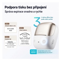 BAZAR - Niimbot Tiskárna štítků B2 PRO, zlatá + role štítků 230 ks - Poškozený obal (Komplet)