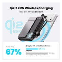 SHARGE ICEMAG 3, magnetická powerbanka 10 000 mAh, Qi2.2 25 W - černá