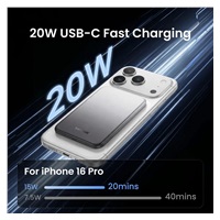 SHARGE AeroMag Air M6, magnetická powerbanka 5 000 mAh - stříbrná