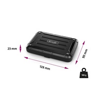 Salente CaratPro, přesná setinová kapesní váha s kalibrací, 200 g, černá