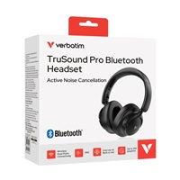 VERBATIM sluchátka TruSound Pro Bluetooth ANC Headset, USB-C, černá