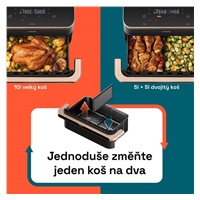 BAZAR - Cosori Dual Blaze TwinFry chytrá horkovzdušná fritéza 10 L, keramika, černá - Poškozený obal (Komplet)