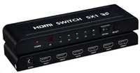 BAZAR - PREMIUMCORD HDMI switch 5:1 kovový s dálkovým ovladačem a napájecím adaptérem - Poškozený obal (Komplet)
