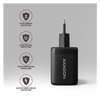 AXAGON ACU-PQ100, GaN nabíjačka do siete 100W, USB-A + USB-C, PD3.0/PPS/QC4+/SFC2.0/Apple, čierna