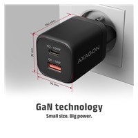 AXAGON ACU-PQ100, GaN nabíjačka do siete 100W, USB-A + USB-C, PD3.0/PPS/QC4+/SFC2.0/Apple, čierna