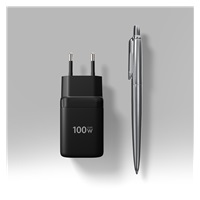 AXAGON ACU-PQ100, GaN nabíjačka do siete 100W, USB-A + USB-C, PD3.0/PPS/QC4+/SFC2.0/Apple, čierna