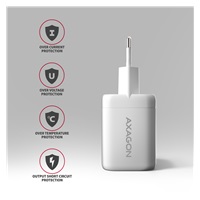 AXAGON ACU-PQ100W, GaN nabíjačka do siete 100W, USB-A + USB-C, PD3.0/PPS/QC4+/SFC2.0/Apple, biela
