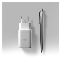 AXAGON ACU-PQ100W, GaN nabíjačka do siete 100W, USB-A + USB-C, PD3.0/PPS/QC4+/SFC2.0/Apple, biela