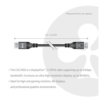 Club3D Kabel DisplayPort 2.1 DP54, 8K165Hz, 5m