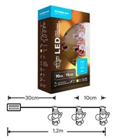 Modee ML-C3013 10LED 90cm santa skřipec vánoční řetěz nano, 2xAA teplá IP20 (Baterie nejsou součástí balení)
