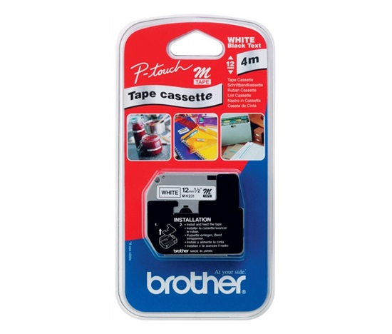 BROTHER MK-231BZ Čierna na bielej páske (12 mm)