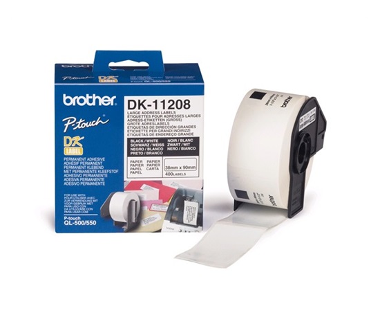 BROTHER DK-11208 Široké adresné štítky 38x 90 mm (400 ks)