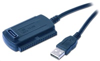 GEMBIRD Kabel adaptér USB 2.0 - IDE 2,5"/3,5" + SATA (redukce + napájecí zdroj)